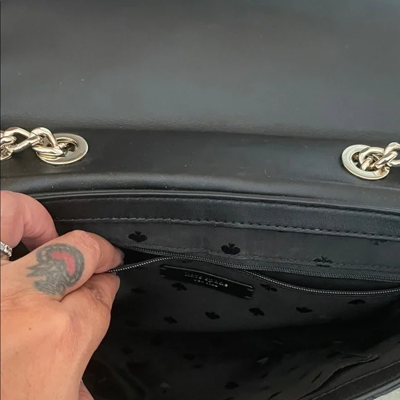 kate spade Black Quilted Adjustable Gold Chain-Strap Shoulder Bag - Picture 8 of 10